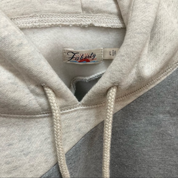 Faherty Striped Grey Ripple Pullover Cotton Hoodie - Picture 5 of 9